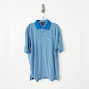 Metedeconk National Golf Club Peter Millar Summer Comfort Shirt M Blue Stripe